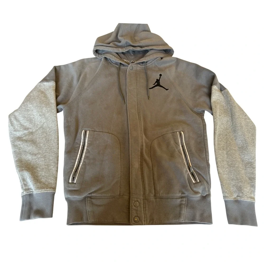 Jordan Mens Fleece Hoodie Sweatshirt Small Gray Jumpman Logo Sporty Athleisure
